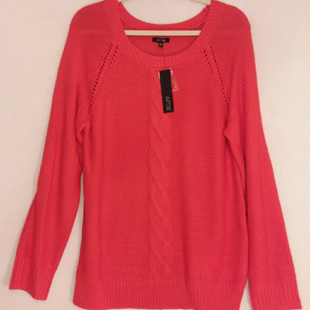 Apt.9 Knitted Poppy Red Sweater
